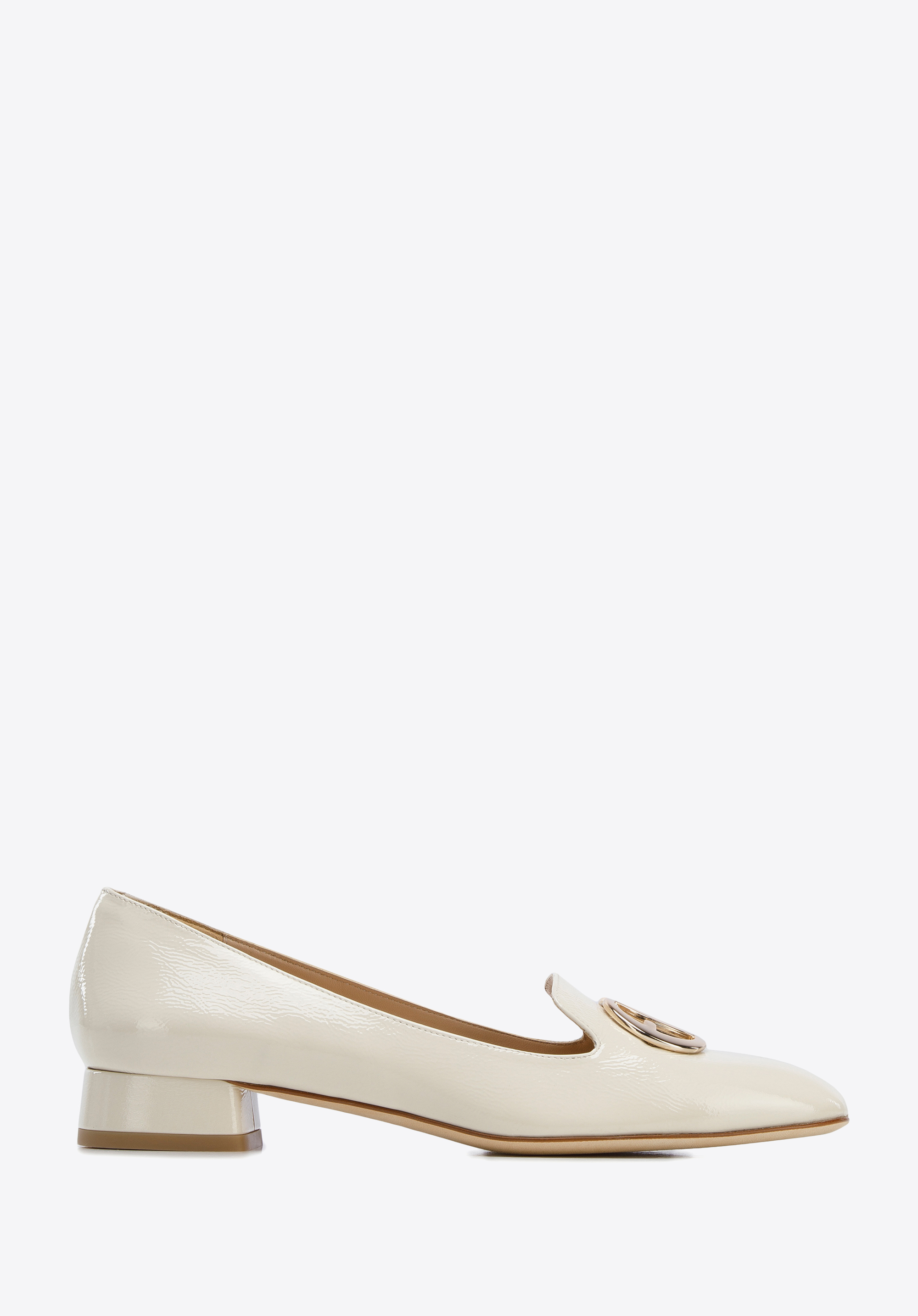 Lords für Damen aus Lackleder mit Doppelring, Creme, 96-D-104-9-40, Bild 1