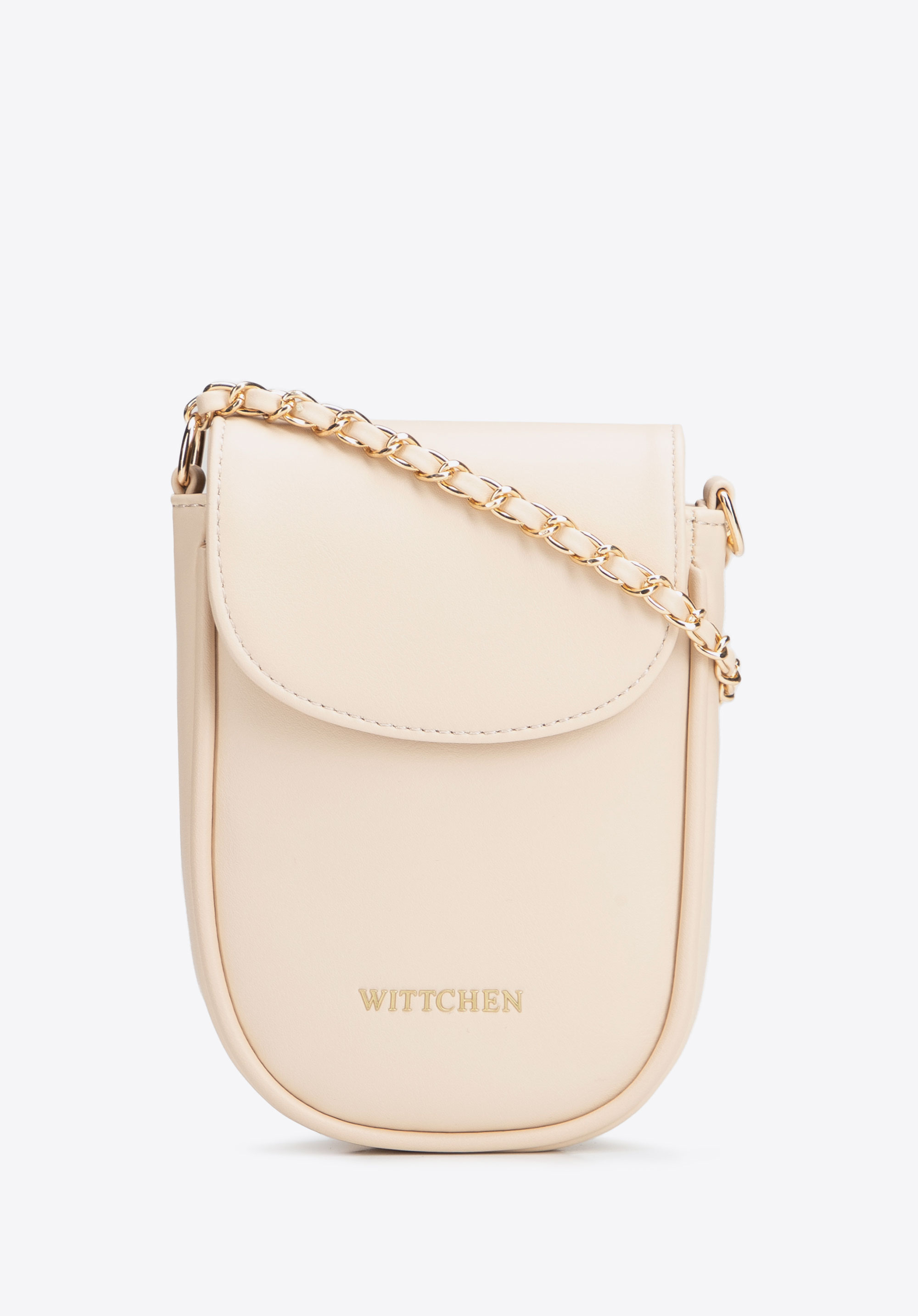 Mini-Handytasche für Damen mit Kettenriemen, Creme, 102-2Y-908-0, Bild 1