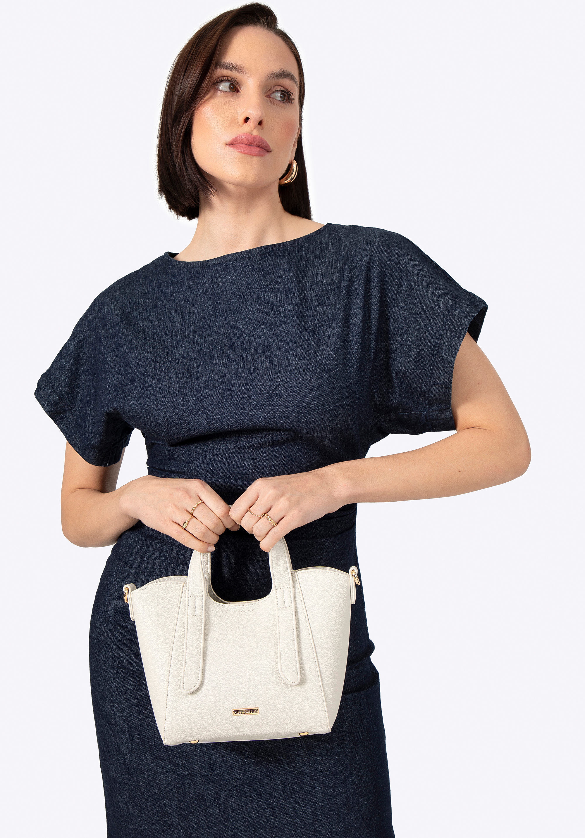Öko-Lederkoffer für Damen, Creme, 100-4Y-438-0, Bild 1