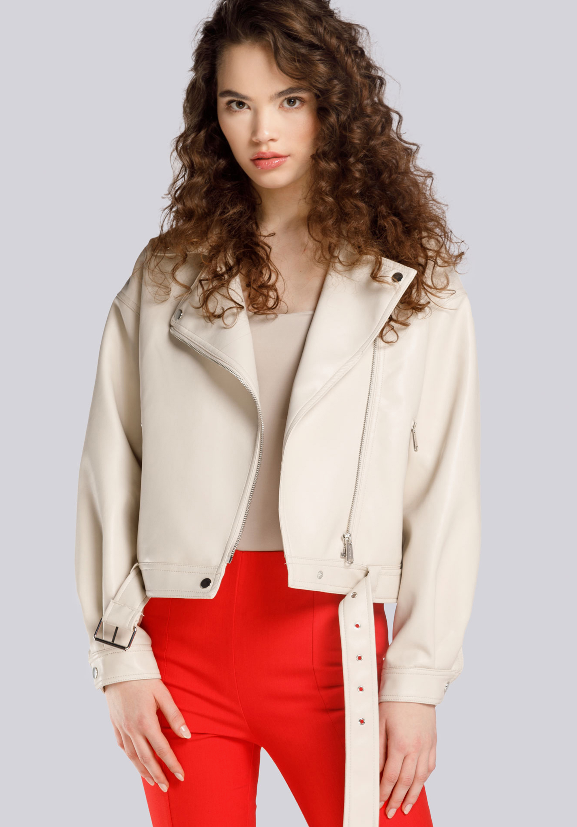Ramones-Jacke für Damen Oversize mit Gürtel, Creme, 94-9P-100-0-XL, Bild 1