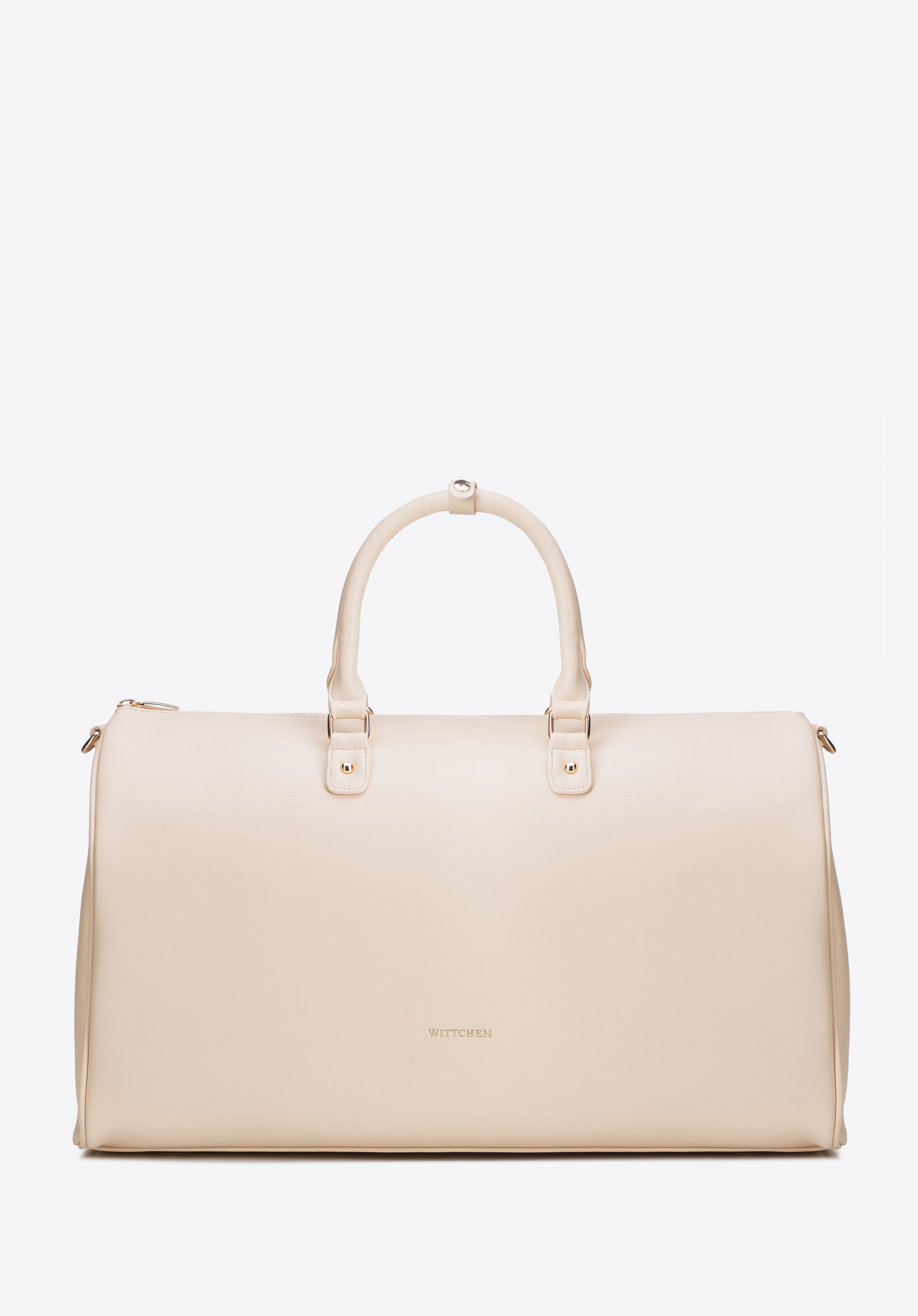 Reisetasche für Damen aus Kunstleder mit verstellbarem Riemen, Creme, 102-4Y-906-0, Bild 1