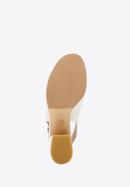 Sandaletten aus Leder mit Absatz, Creme, 94-D-508-5-39, Bild 6