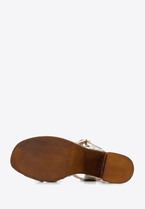 Sandaletten aus Leder mit gekreuzten Riemen, Creme, 96-D-250-1-41, Bild 6