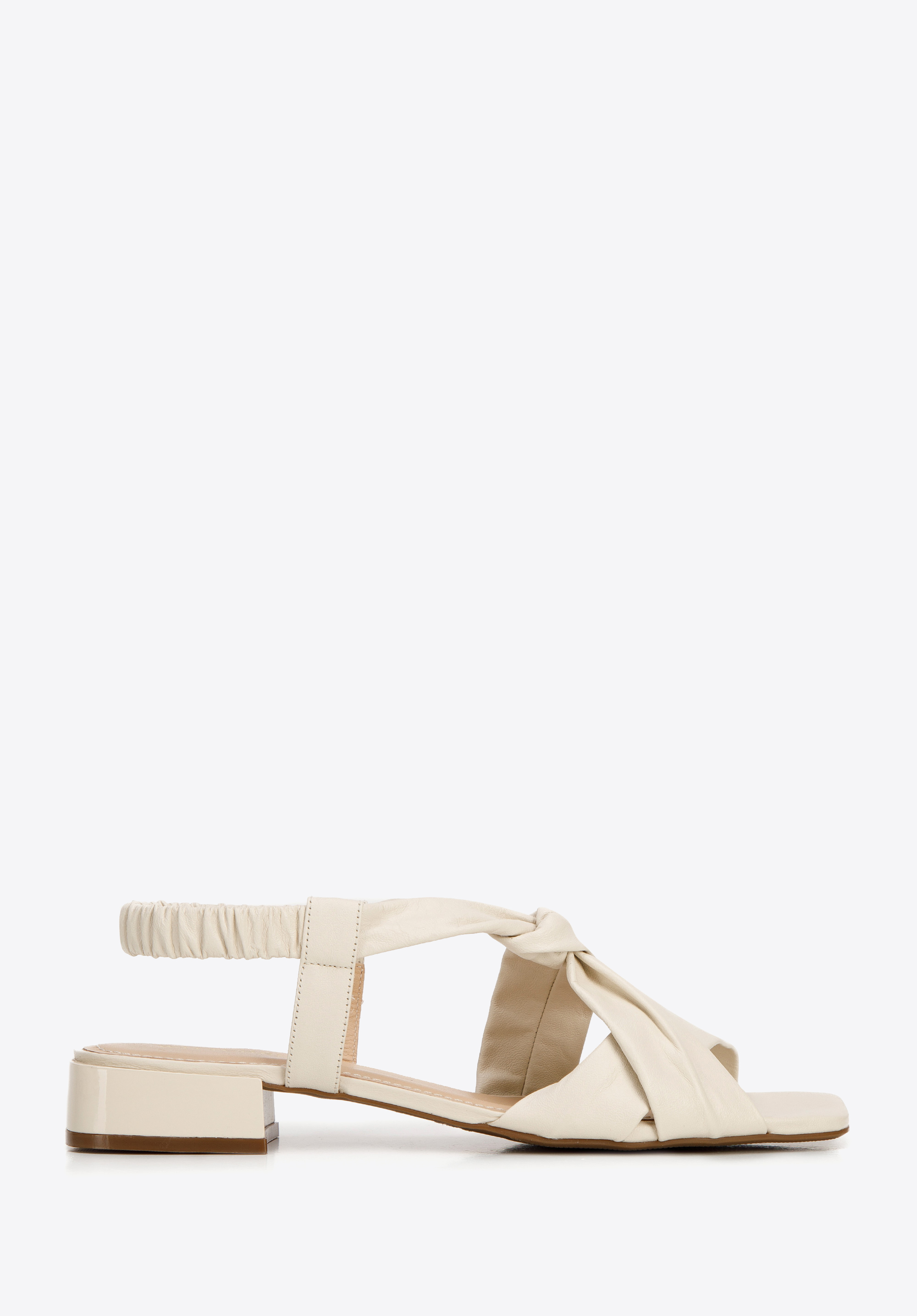 Sandaletten aus Leder mit Knoten, Creme, 94-D-753-0-36, Bild 1