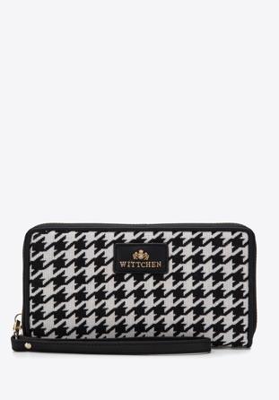 Gemusterte Damenbrieftasche, creme-schwarz, 97-1E-501-X3, Bild 1