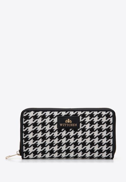 Gemusterte Damenbrieftasche, creme-schwarz, 97-1E-501-X3, Bild 2