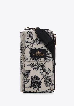 Gemusterte Minihandtasche für Damen, creme-schwarz, 97-2E-506-X1, Bild 1