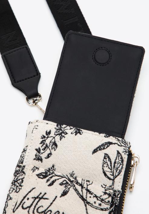 Gemusterte Minihandtasche für Damen, creme-schwarz, 97-2E-506-X3, Bild 6