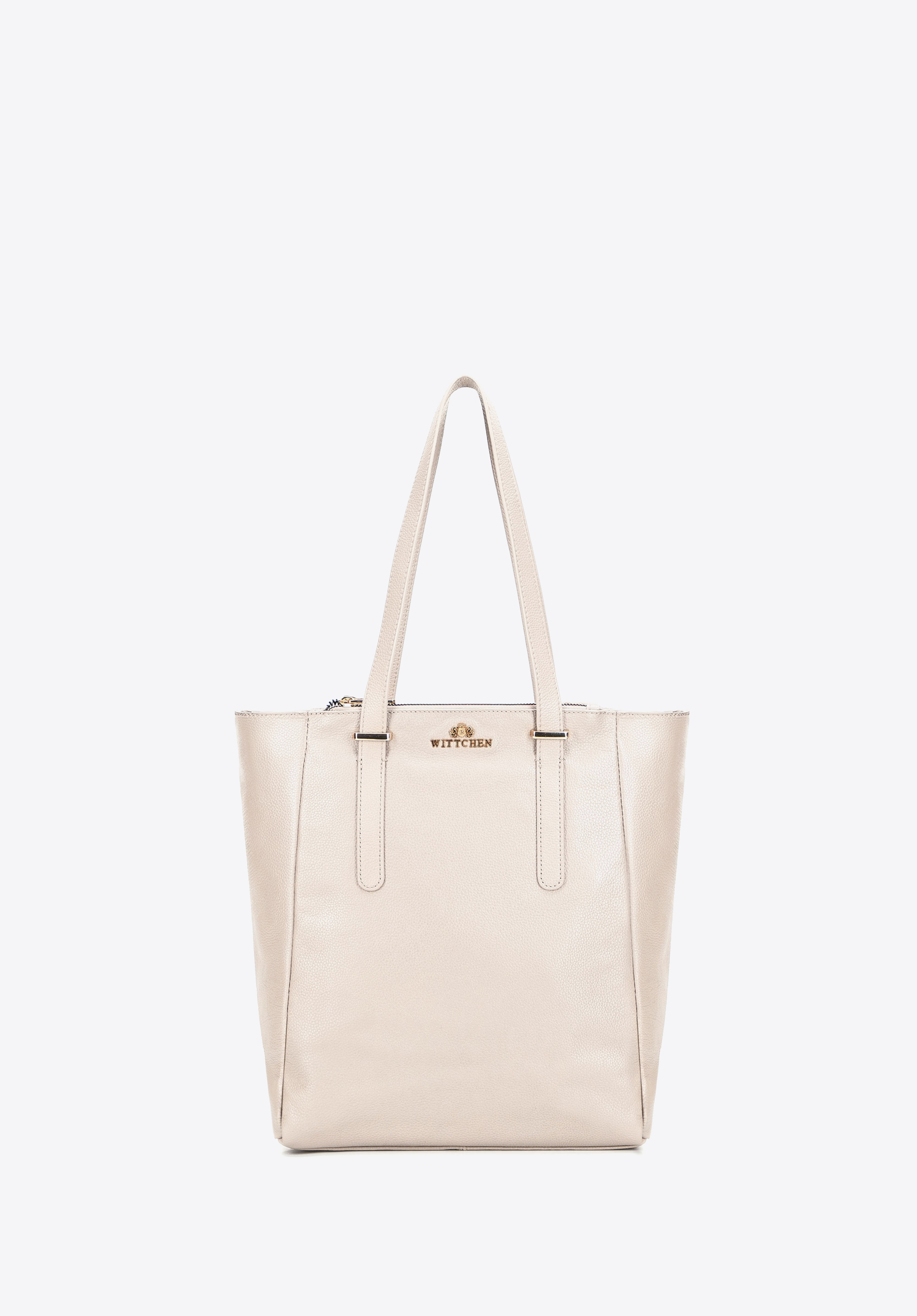 Damen-Shopper aus Naturleder, Creme, 101-4E-804-0, Bild 1