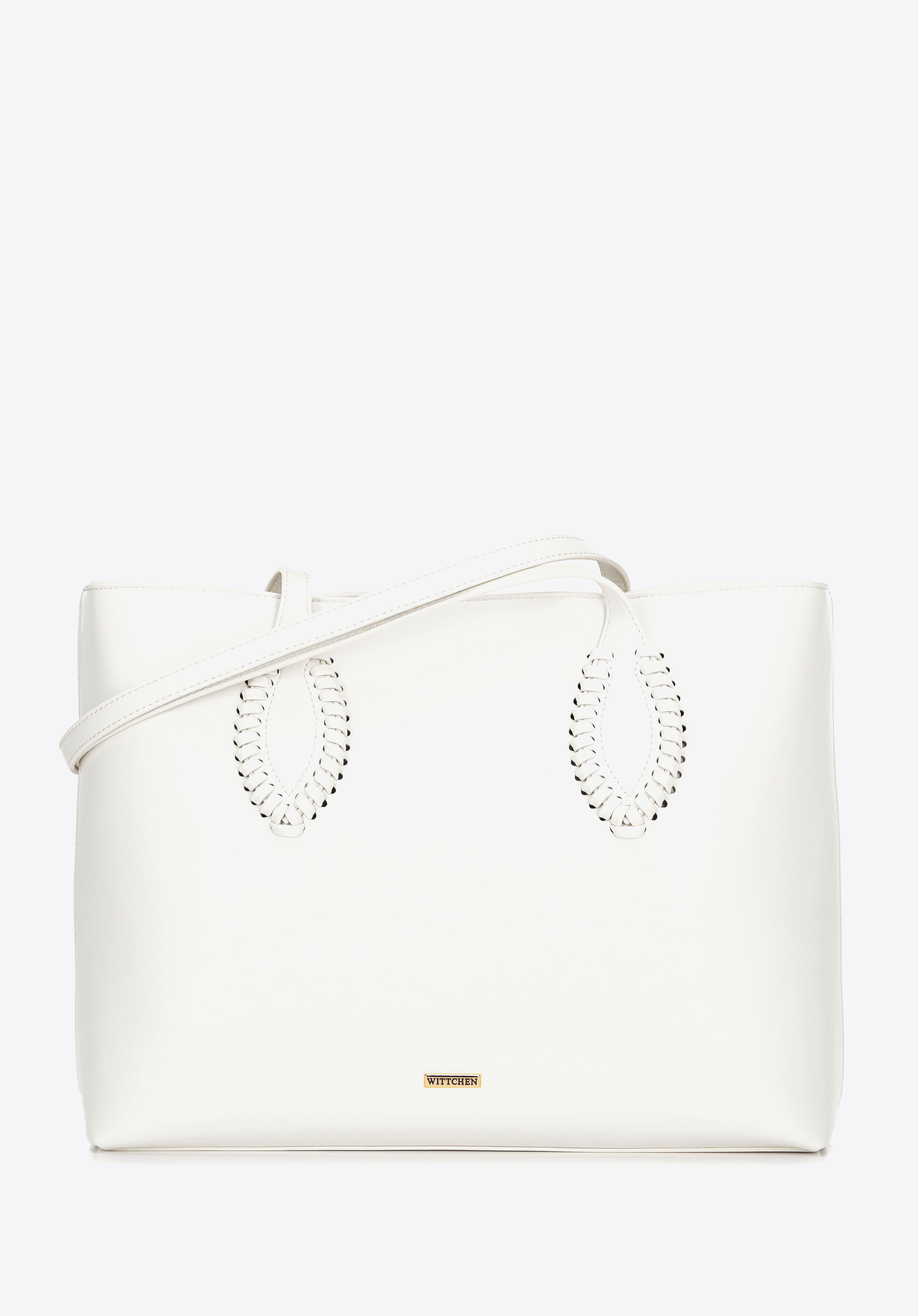 Shopper-Tasche aus Kunstleder für Damen, Creme, 100-4Y-234-0, Bild 1