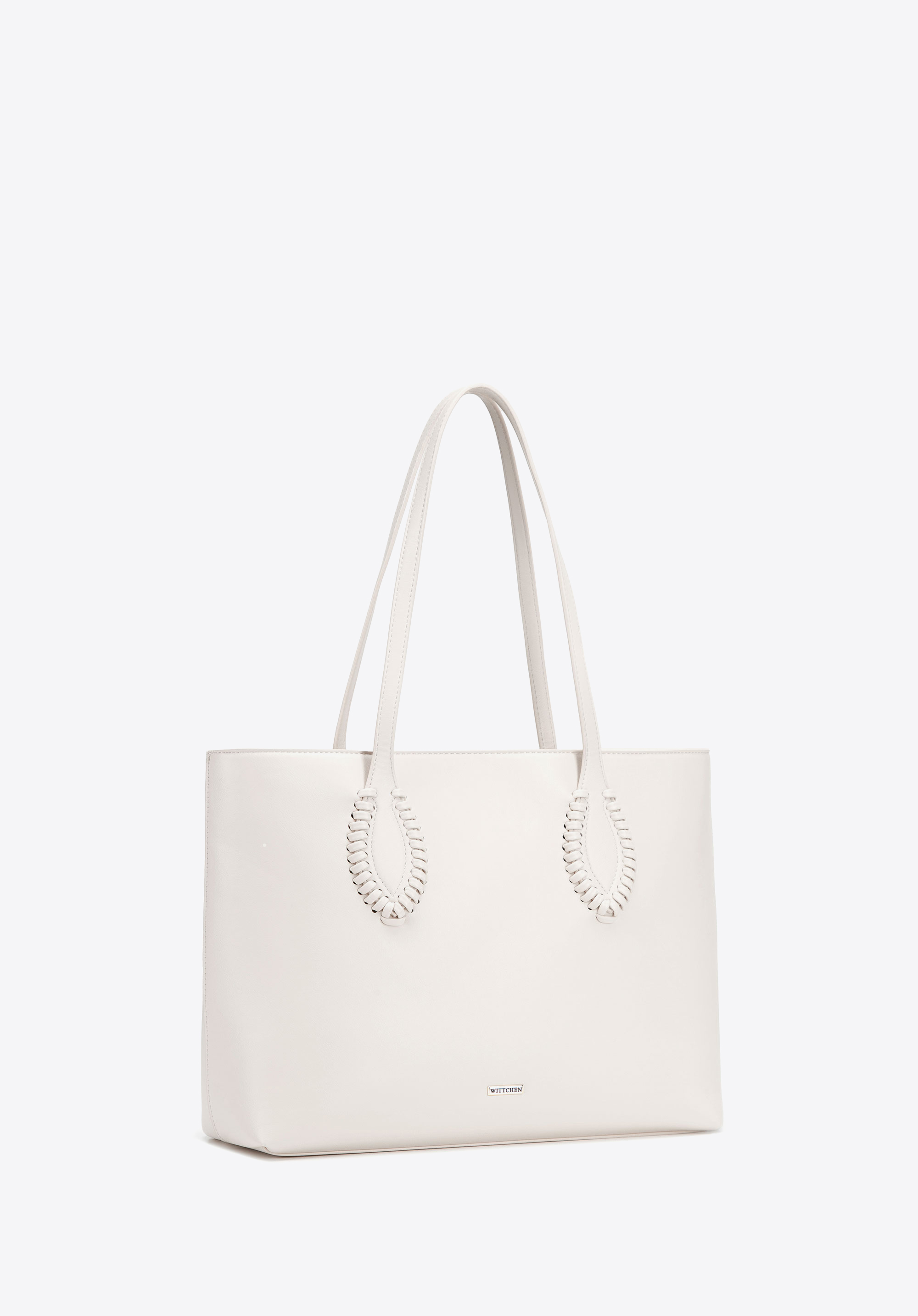 Shopper Tasche aus Öko-Leder für Damen, Creme, 100-4Y-234-0, Bild 1