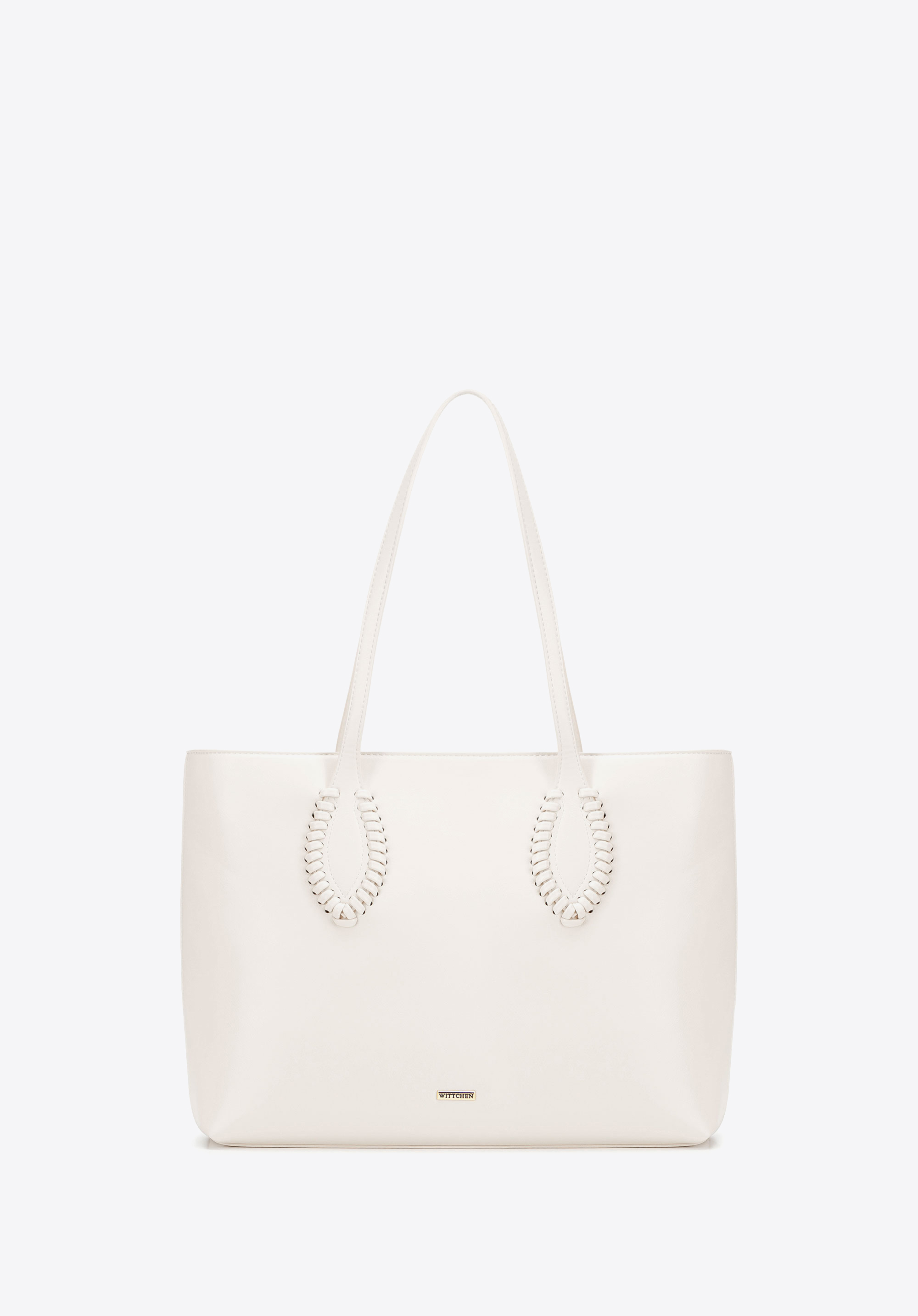 Shopper Tasche aus Öko-Leder für Damen, Creme, 100-4Y-234-0, Bild 1