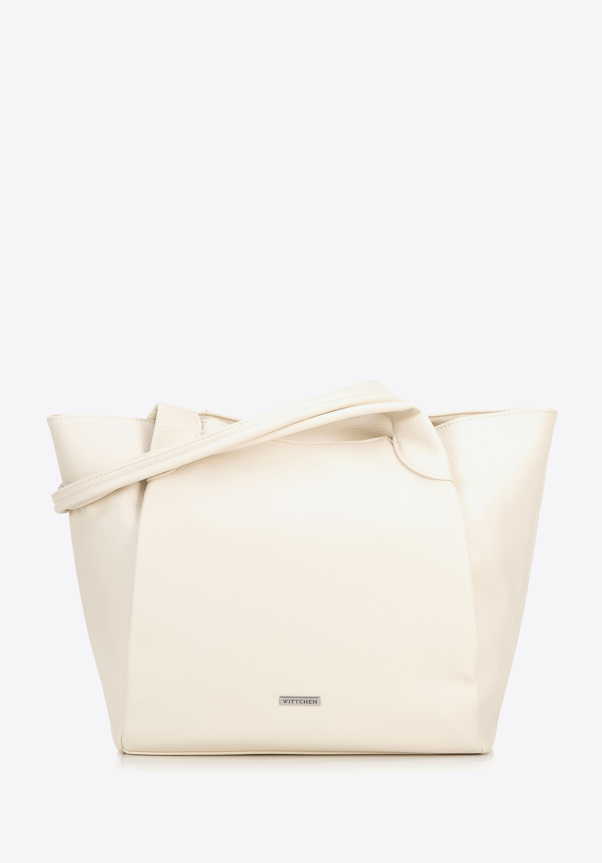 Shopper-Tasche für Damen aus weichem Kunstleder, Creme, 100-4Y-436-0, Bild 1