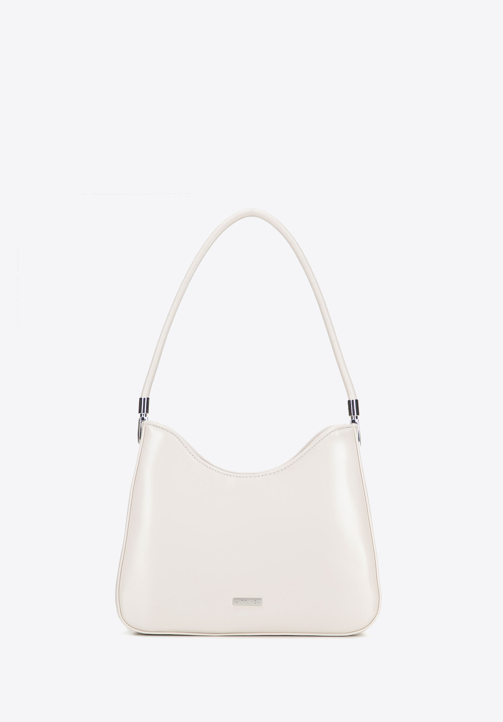 Stilvolle Schultertasche aus Kunstleder, Creme, 101-4Y-434-0, Bild 1