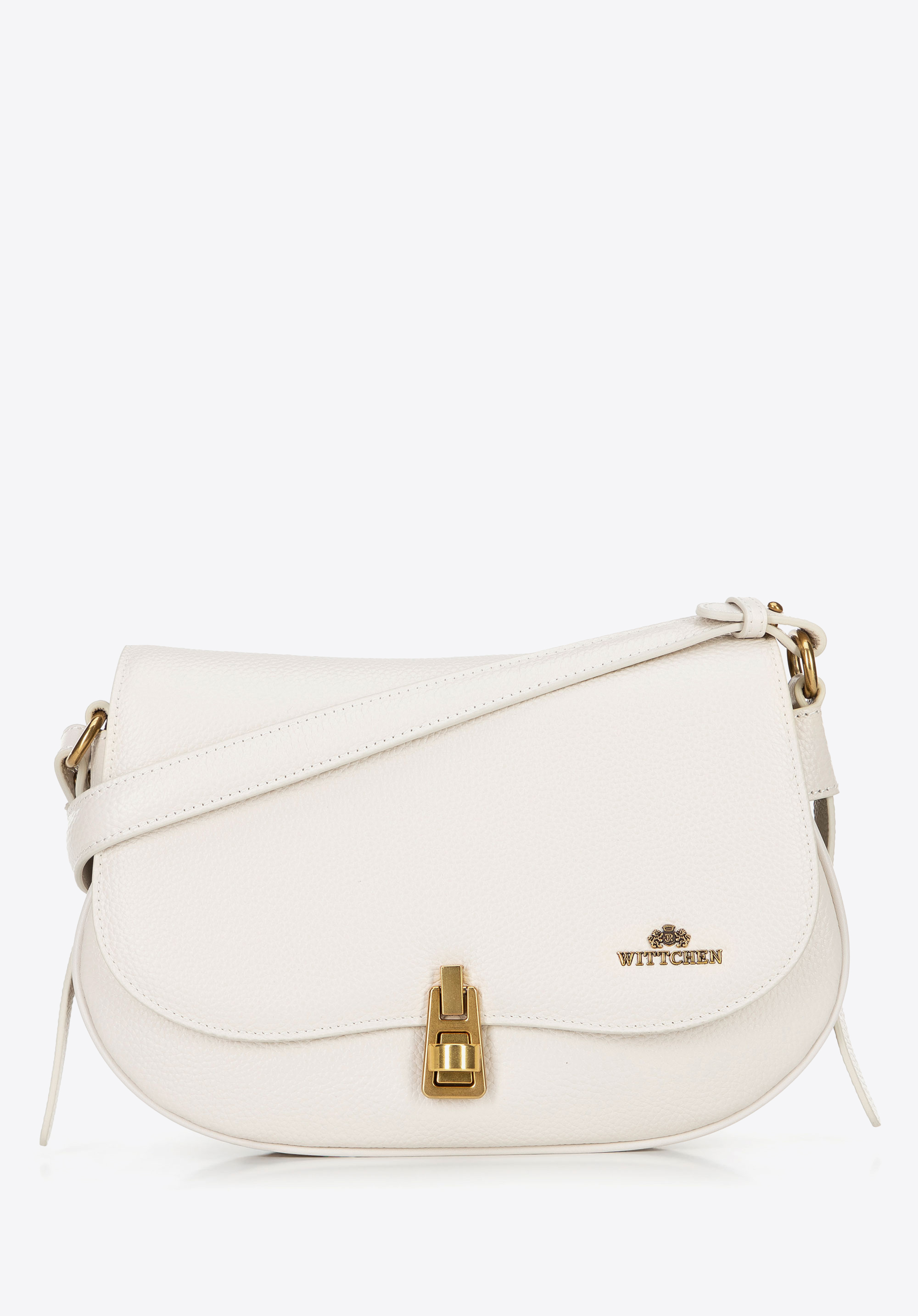 Umhängetasche aus Naturleder für Damen, Creme, 100-4E-208-0, Bild 1