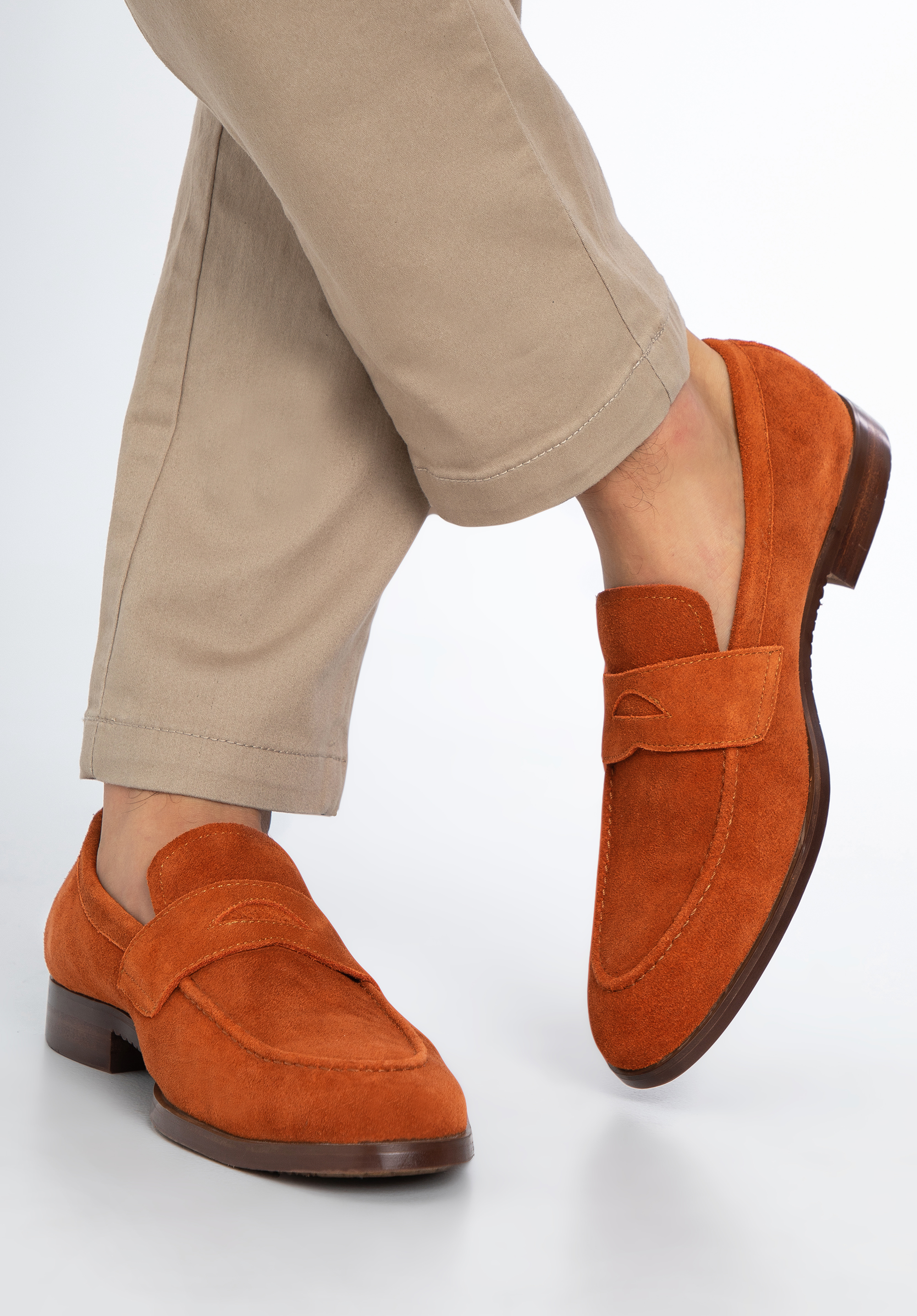 Mocasini de bărbați din piele de căprioară penny clasic