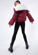 Dámská bunda lemovaným límcem a ekologickou kožešinou, dar red, 97-9D-901-1-XL, Obrázek 4