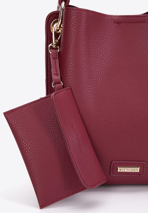 Dvoukomorová dámská kabelka z ekologické kůže s pouzdrem, dar red, 97-4Y-239-4, Obrázek 6