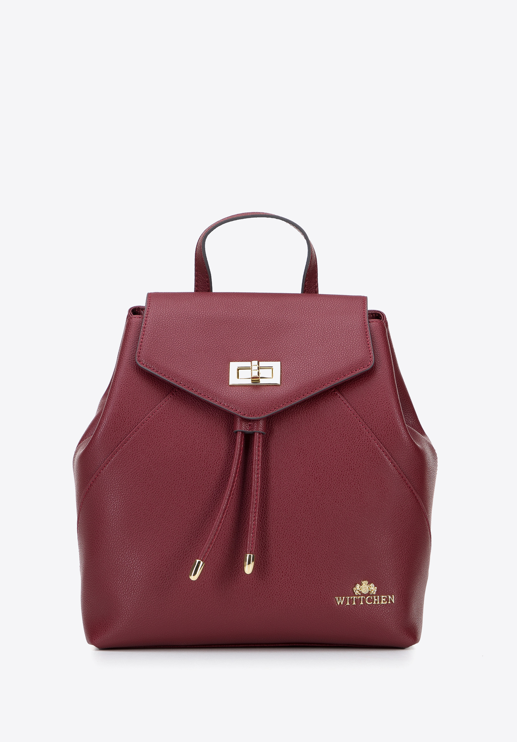 Damen-Lederrucksack mit Nähten, dar rot, 95-4E-623-3, Bild 1