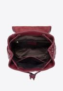 Damen-Rucksack aus Leder mit Längssteppung, dar rot, 96-4E-619-3, Bild 3