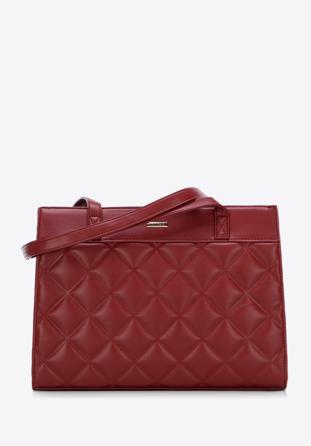 Shopper-Tasche mit gesteppter Vorderseite, dar rot, 97-4Y-610-3, Bild 1