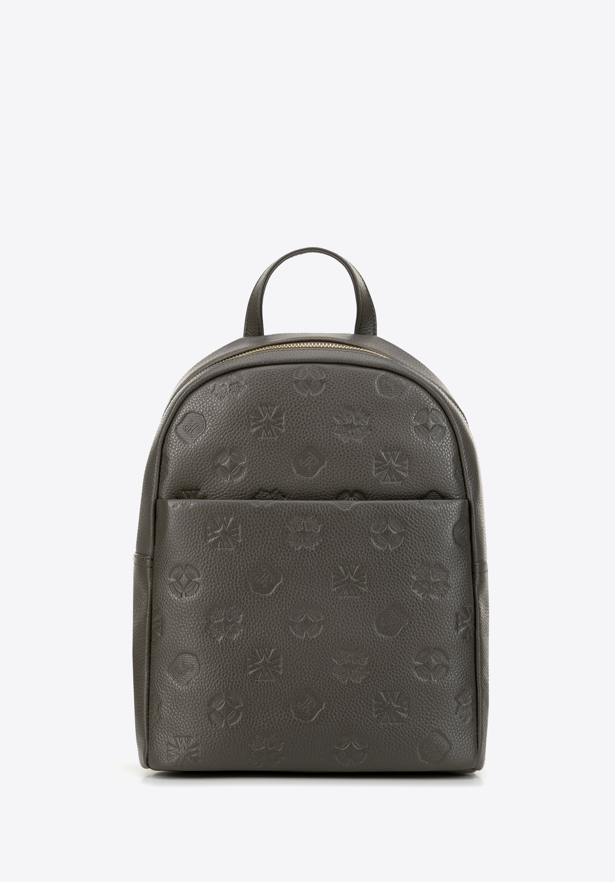 Damen-Lederrucksack mit Monogramm, taupe, 99-4E-614-9, Bild 1