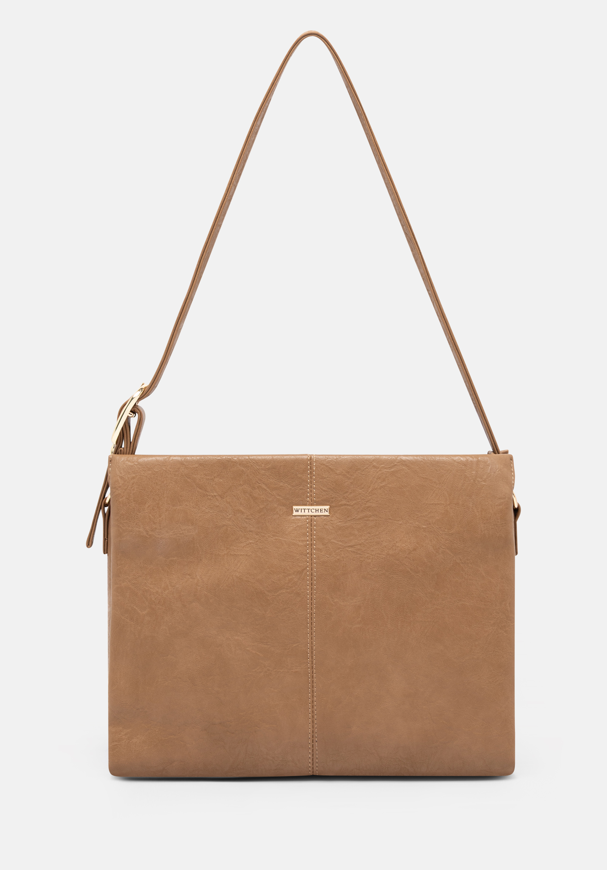 Damen-Shopper mit dekorativer Schnalle am Gürtel, dunkelbeige, 99-4Y-630-9, Bild 1