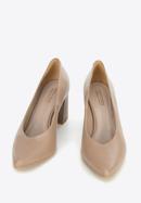 Pumps aus Leder mit Aussschnitt, dunkelbeige, 94-D-802-3-40, Bild 2