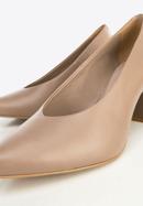 Pumps aus Leder mit Aussschnitt, dunkelbeige, 94-D-802-3-40, Bild 7