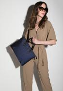 12-Zoll-Laptoptasche für Damen aus Jacquard mit Lederbändern, dunkelblau, 95-4-903-N, Bild 16