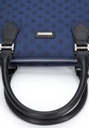 12-Zoll-Laptoptasche für Damen aus Jacquard mit Lederbändern, dunkelblau, 95-4-903-N, Bild 4