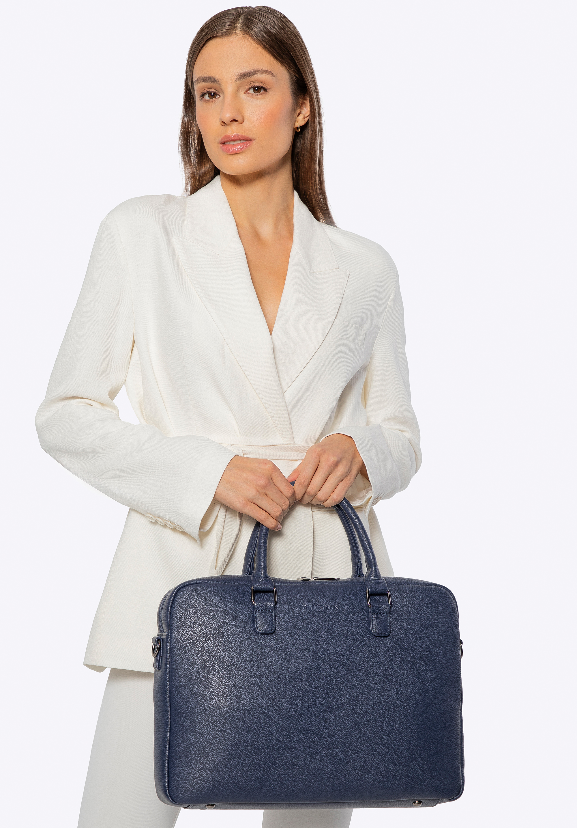 16“ Laptop-Tasche aus Kunstleder für Männer, dunkelblau, 100-3P-909-7, Bild 1