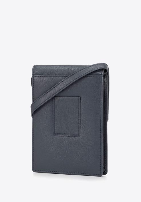 2-in-1-Mini-Crossbody-Tasche aus Leder, dunkelblau, 26-2-100-6, Bild 2