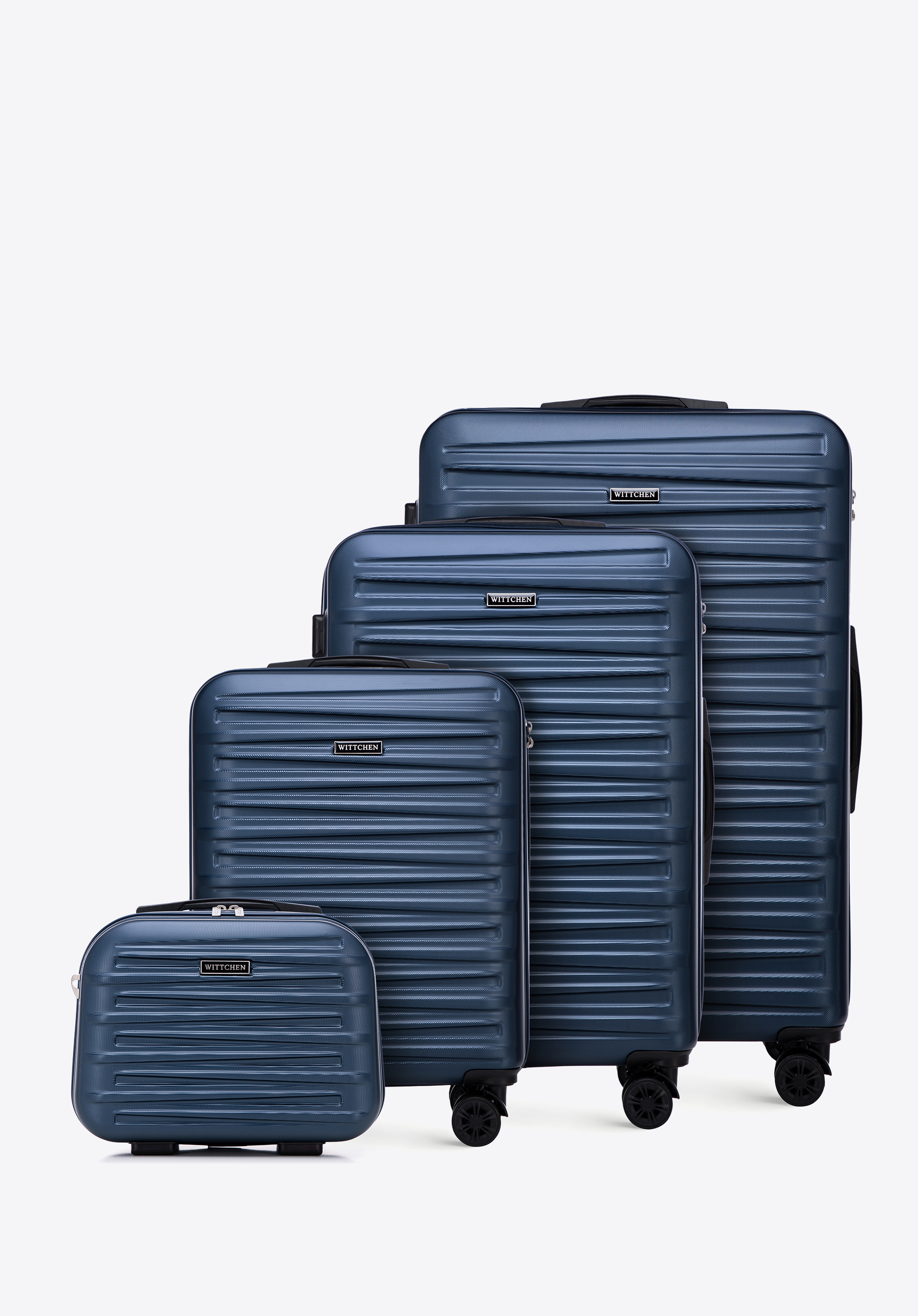 ABS-Gepäckset mit strukturierter Außenseite, dunkelblau, 56-3A-00K-90, Bild 1