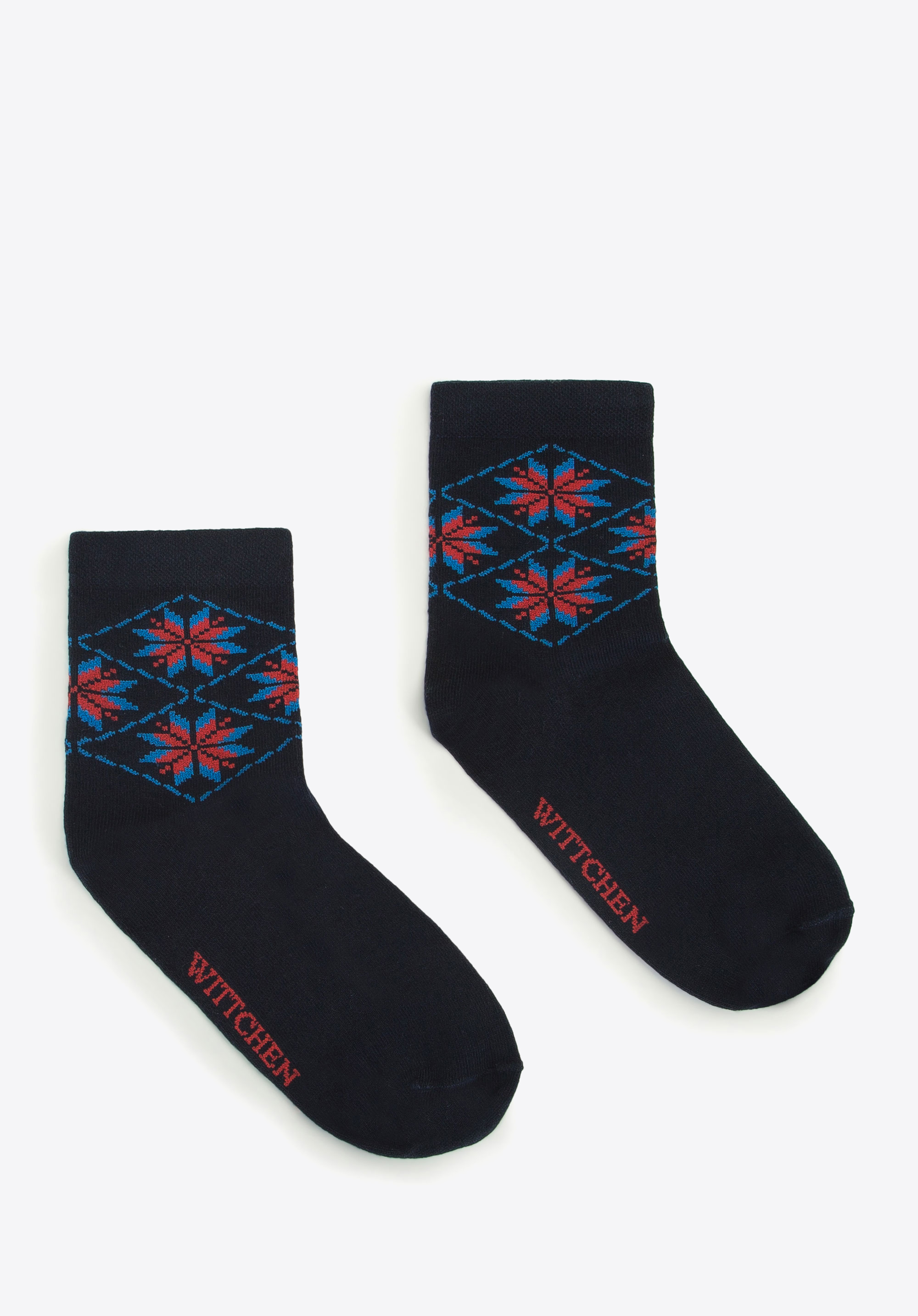 Damensocken mit Norwegermuster, dunkelblau-blau, 93-SK-009-X1-35/37, Bild 1