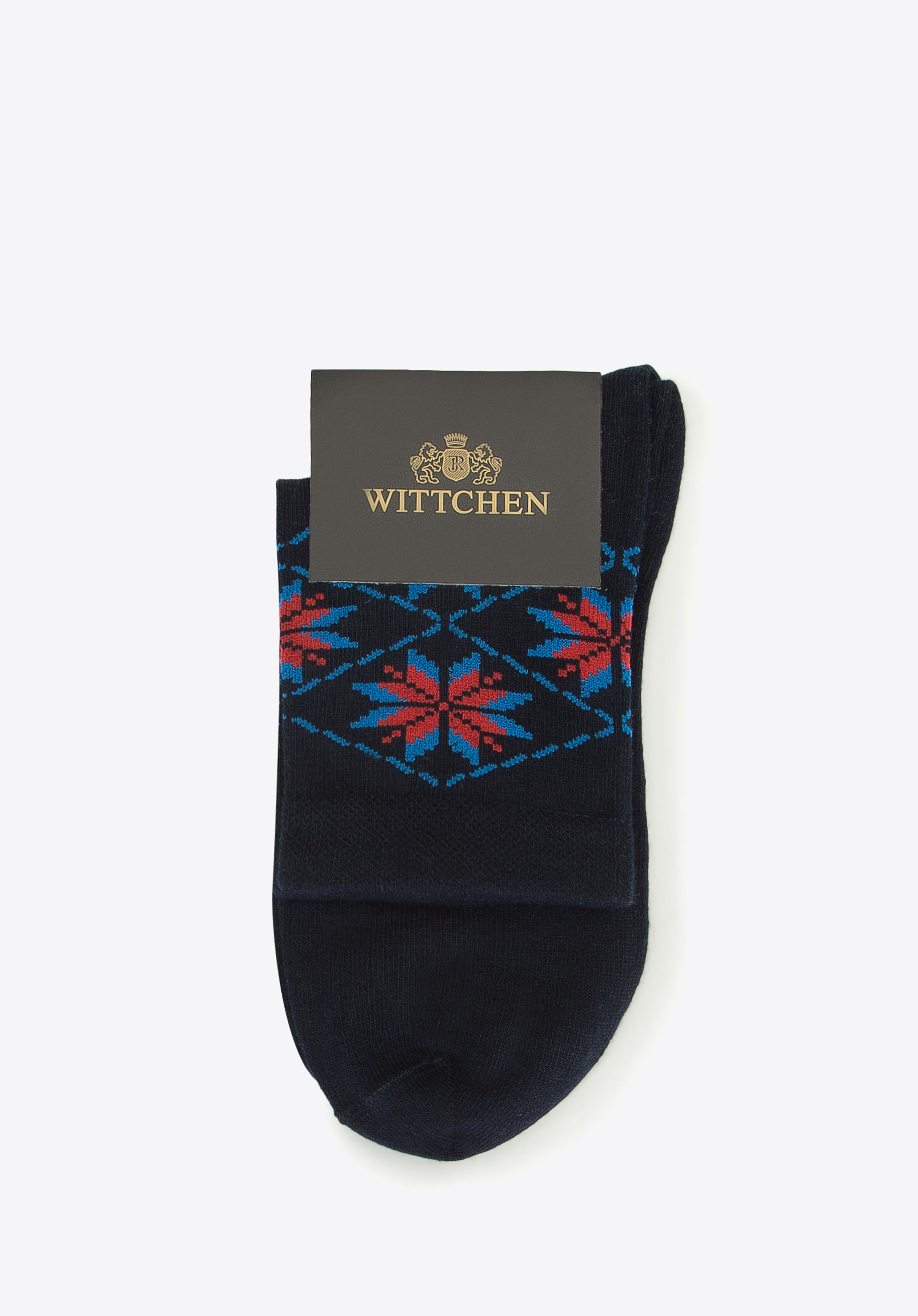 Damensocken mit Norwegermuster, dunkelblau-blau, 93-SK-009-X1-35/37, Bild 1