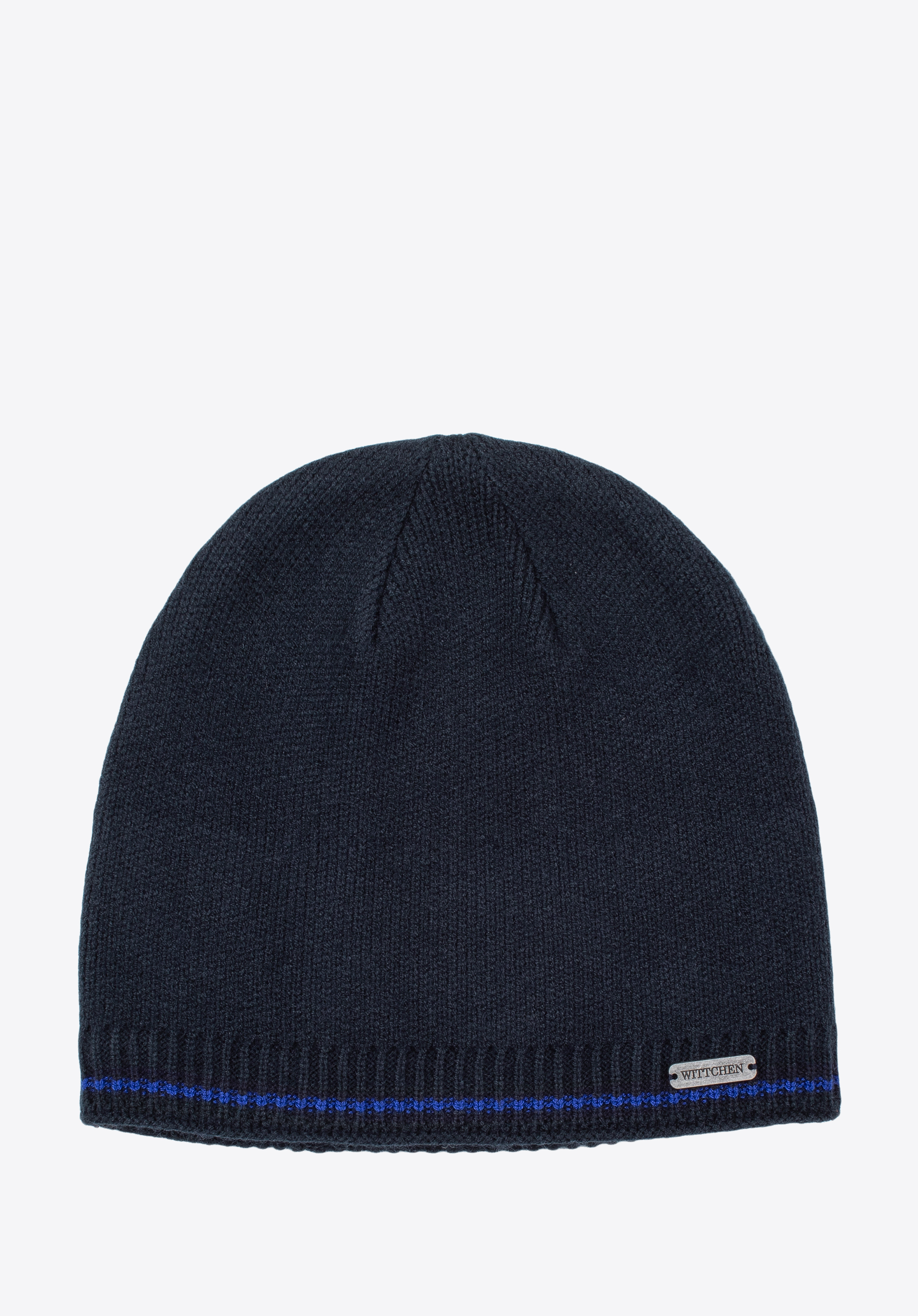 Herrenmütze mit buntem Streifen, dunkelblau-blau, 99-HF-015-7N, Bild 1
