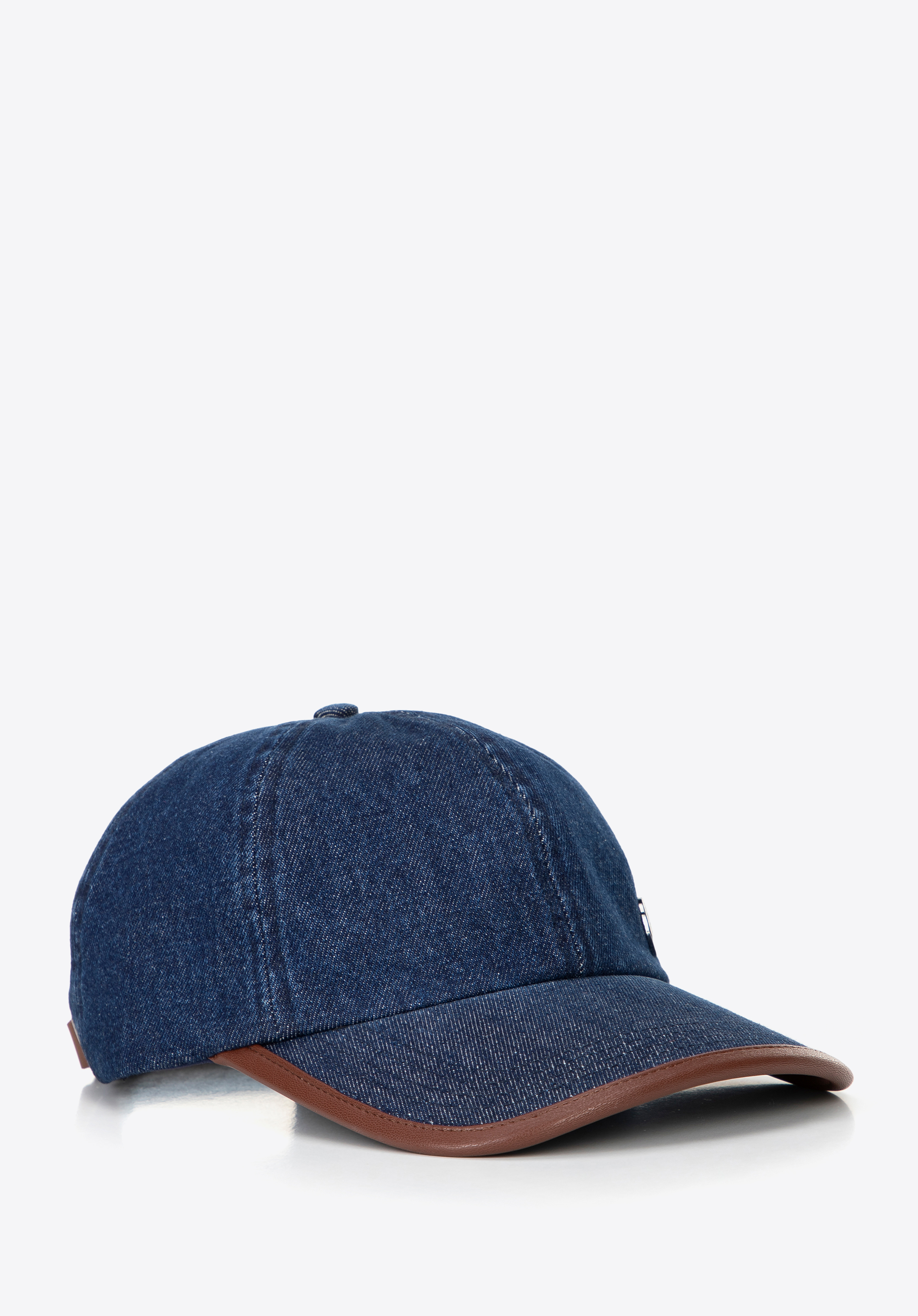 Baseballkappe aus Baumwollmischung, dunkelblau-braun, 100-HF-003-N, Bild 1