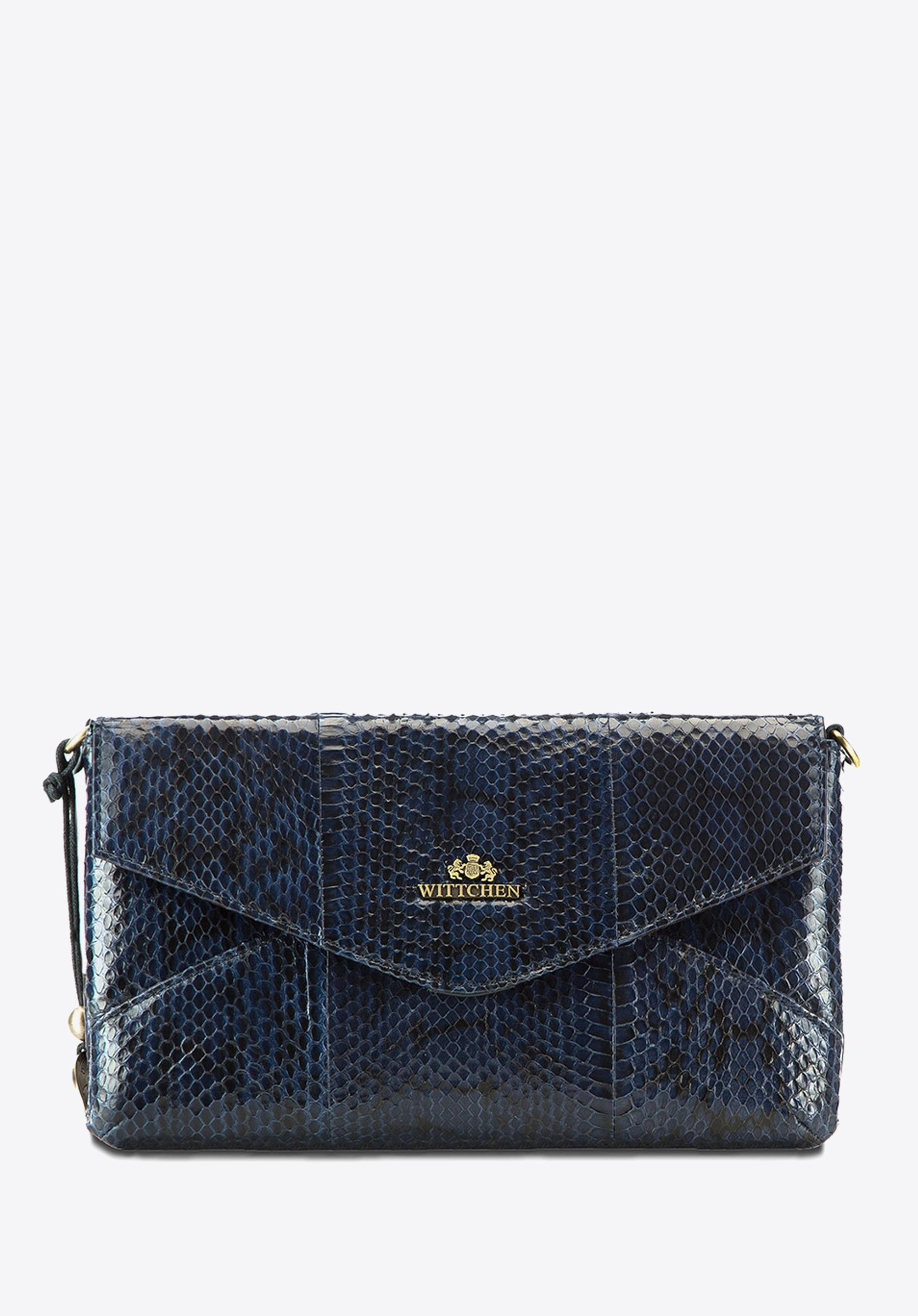 Clutch aus Leder mit Schlangenhautmuster