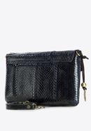 Clutch aus Leder mit Schlangenhautmuster, dunkelblau, 19-4-557-N, Bild 2