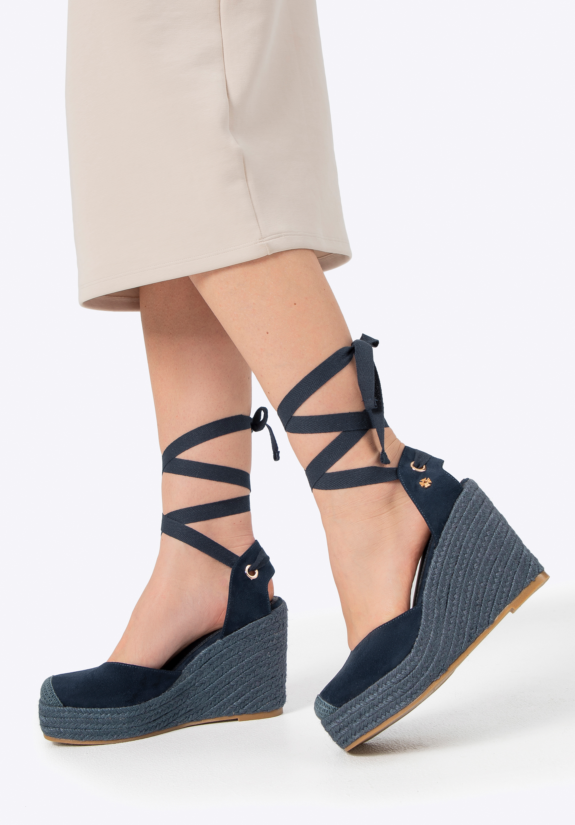 Damen-Espadrilles auf Plateausohlen, dunkelblau, 100-DP-804-N-41, Bild 1