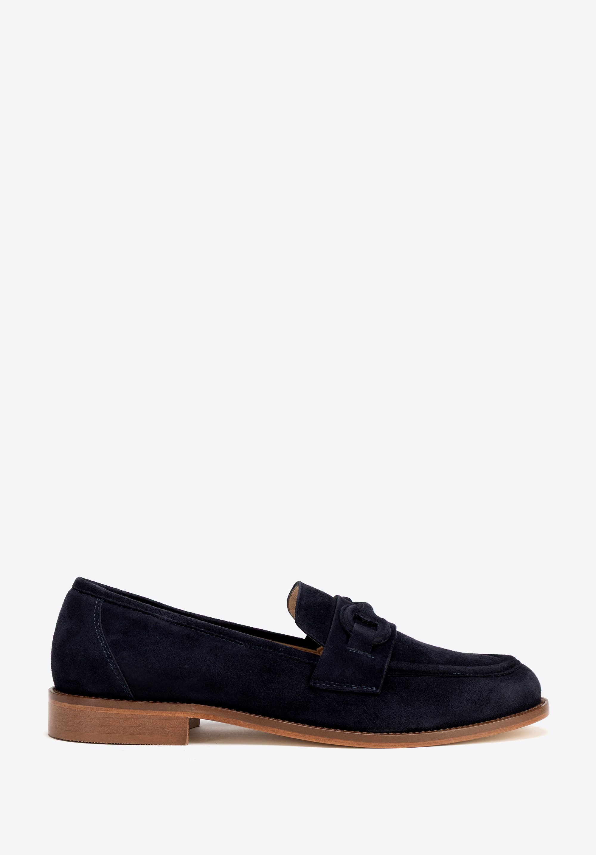 Damen-Leder-Loafer mit dezenter Schnalle, dunkelblau, 100-D-105-N-36, Bild 1