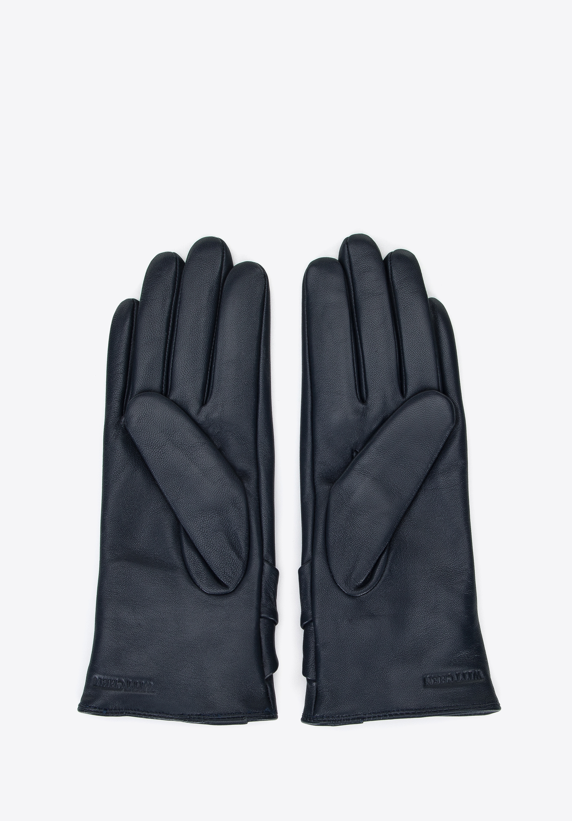 Damenhandschuhe aus Leder mit großer Schleife