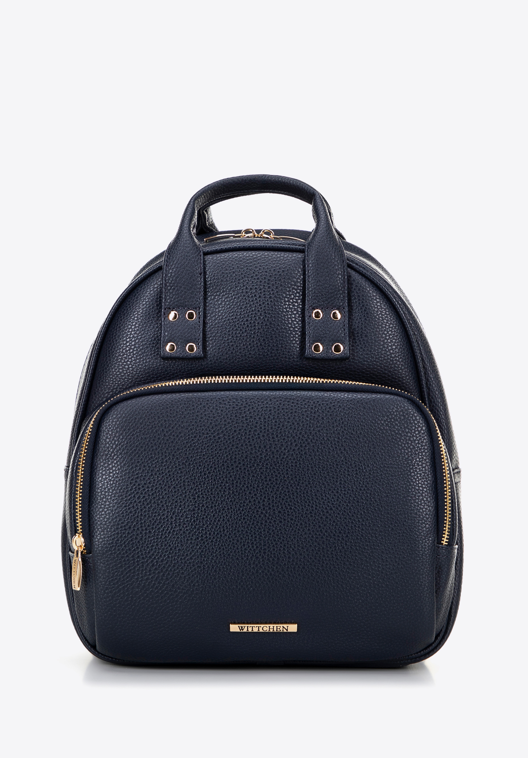 Damen-Rucksack aus Kunstleder mit Tragegriffen, dunkelblau, 100-4Y-002-7, Bild 1