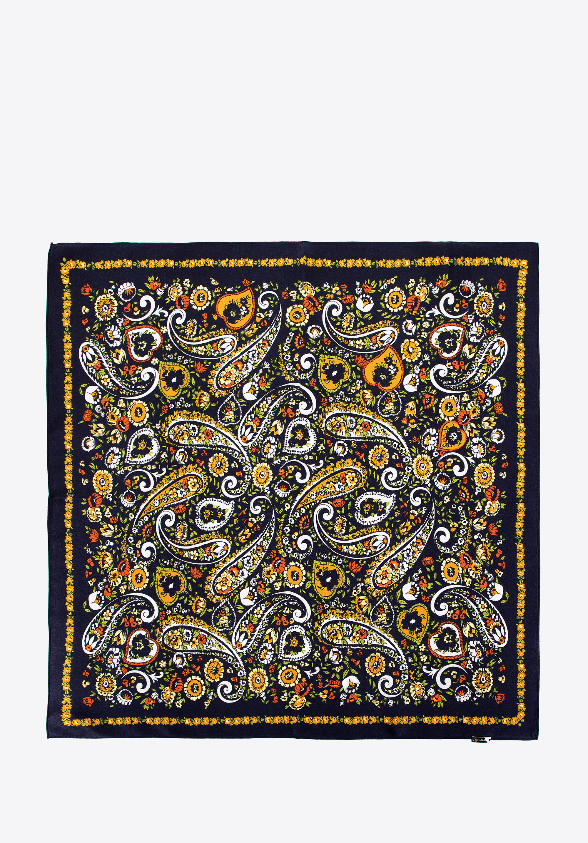 Damen Seidenhalstuch mit Paisleymuster, dunkelblau, 100-7D-S20-X10, Bild 1