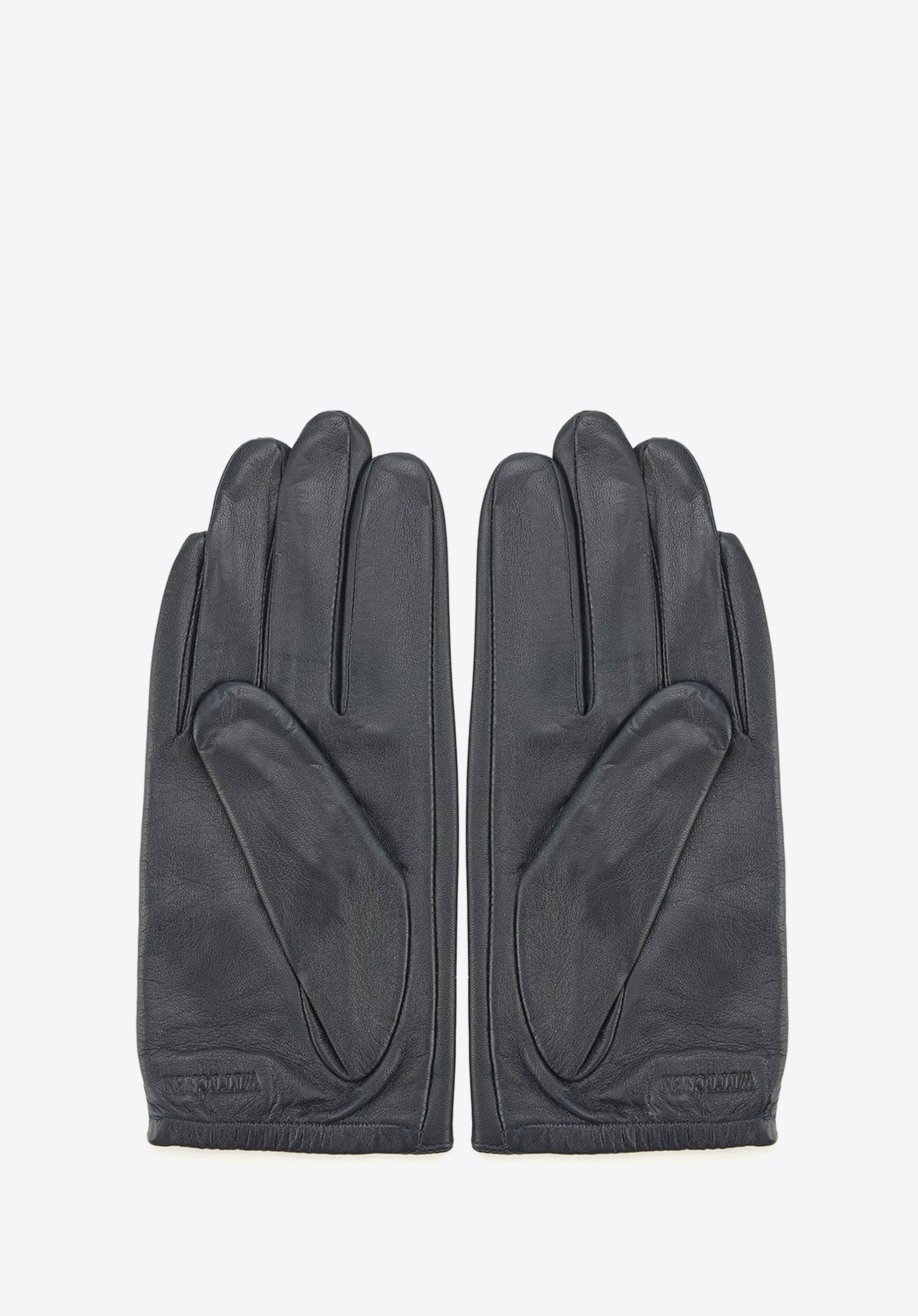 Damen Lederhandschuhe mit Rosenprägung, dunkelblau, 45-6-523-GC-M, Bild 1