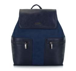 Damenrucksack mit Taschen und dekorativen ReiÃŸverschlÃ¼ssen, dunkelblau, 93-4Y-500-N, Bild 1