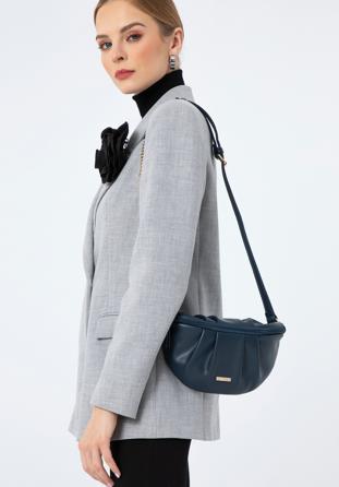 Damentasche mit gekräuselter Vorderseite, dunkelblau, 97-3Y-526-7, Bild 1