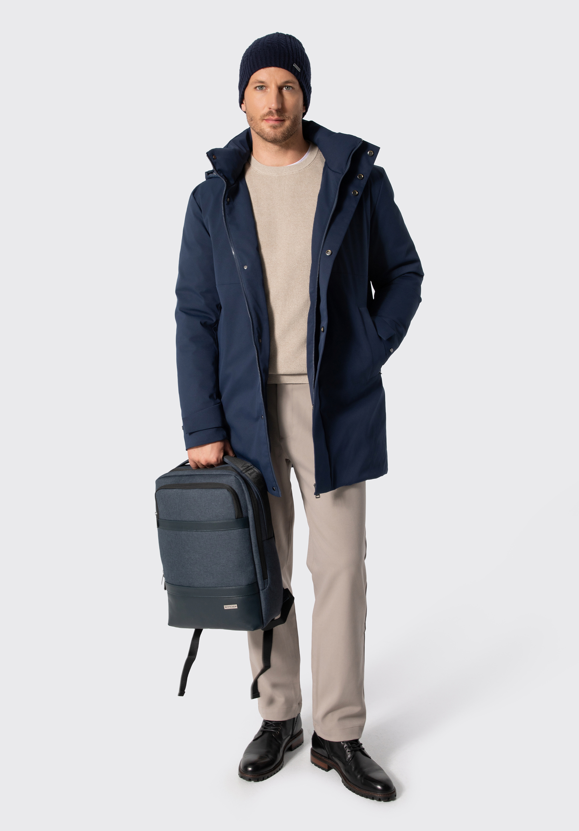 Daunenjacke mit Kapuze für Herren, dunkelblau, 103-9D-451-N-XL, Bild 1