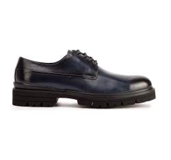 Derby-Schuhe aus Leder mit dicker Sohle, dunkelblau, 93-M-514-N-39, Bild 1
